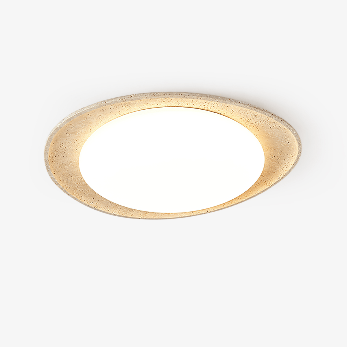 Orolume Travertine Ceiling Light 13.8 in Dia Yellow Travertine - Tianguang Alabaster Lighting