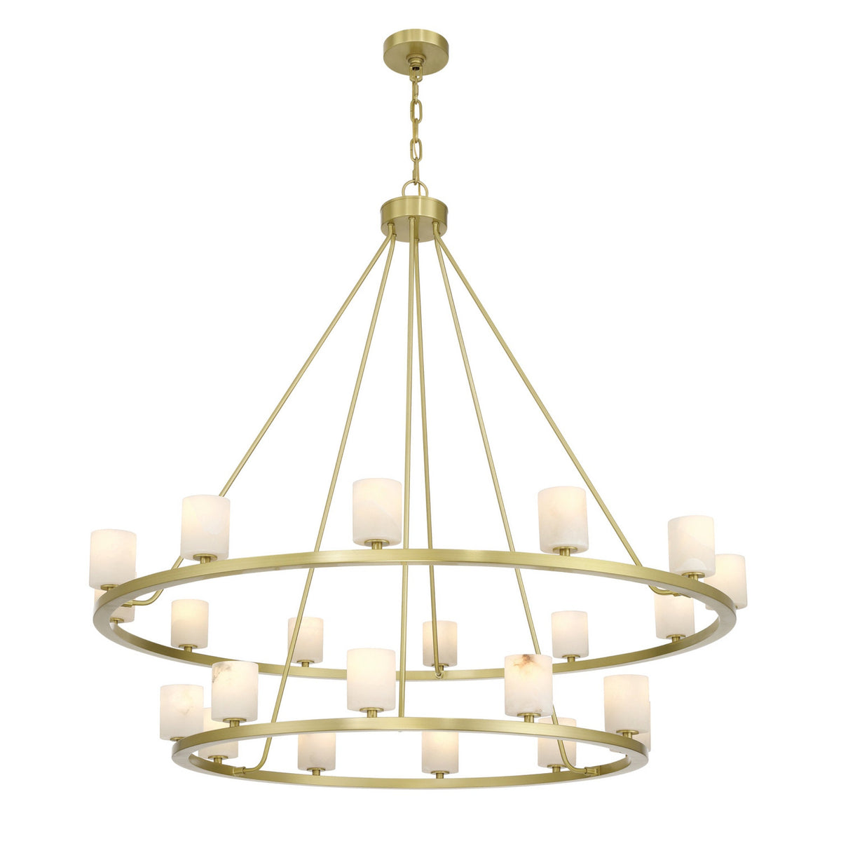 Aragon 46.75'' LED Soft Brass Alabaster Chandelier Gold 46.75"W x 41.75"H x 46.75"D - Tianguang Alabaster Lighting