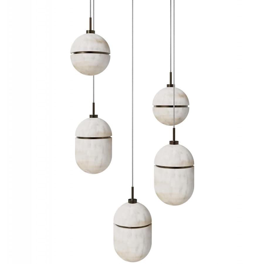Sedona 5 Light 16" Wide Multi Light Alabaster Pendant - Tianguang Alabaster Lighting