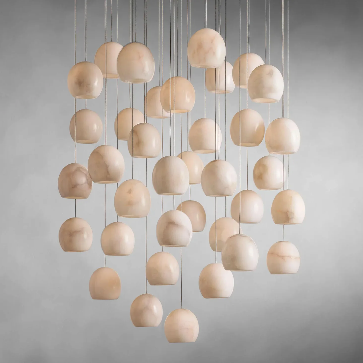 Arica Round Alabaster Chandelier 36 in Dia - Tianguang Alabaster Lighting