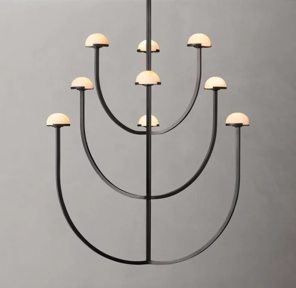 Pedra Round Alabaster Chandelier 40" - Tianguang Alabaster Lighting