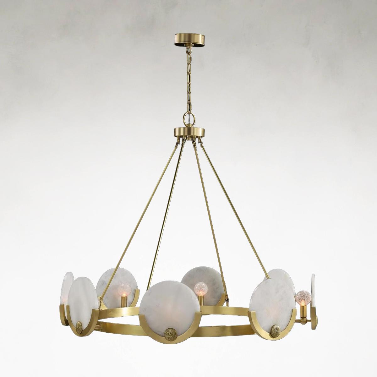 Astralight 8-Light 38.5-Inch Ceiling Alabaster Chandelier - Tianguang Alabaster Lighting
