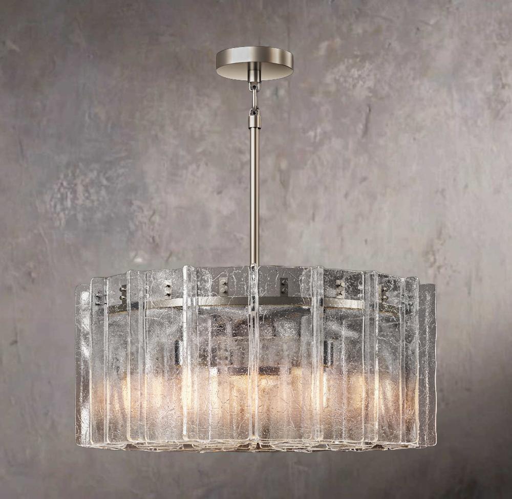 San Marcos Carved Alabaster Multi-Tier Round Chandelier 37" - Tianguang Alabaster Lighting