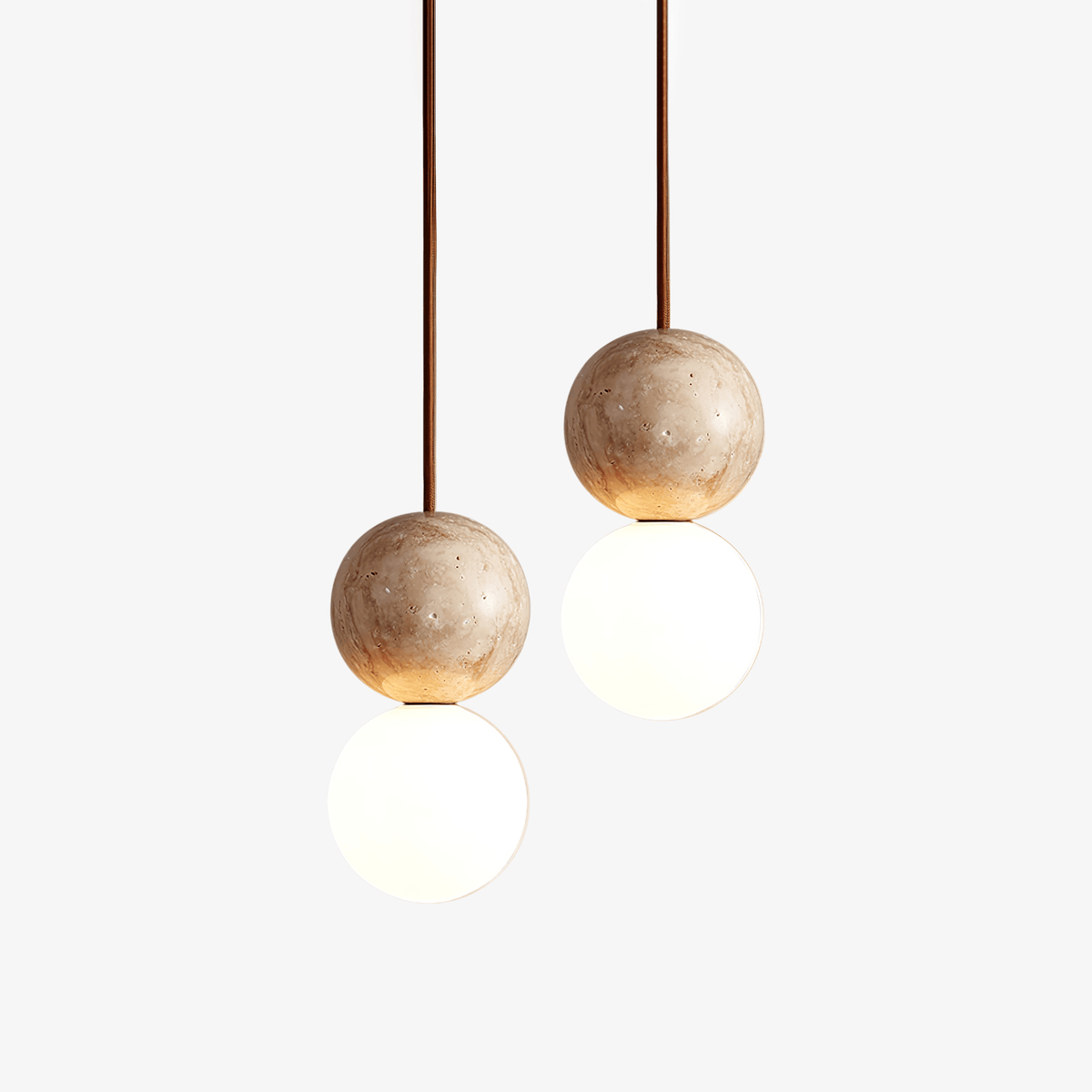 Camille Travertine Pendant Light 3.9 in Dia - Tianguang Alabaster Lighting