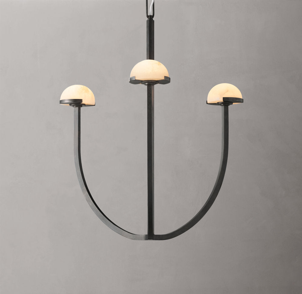 Pedra Round Alabaster Chandelier 24" - Tianguang Alabaster Lighting