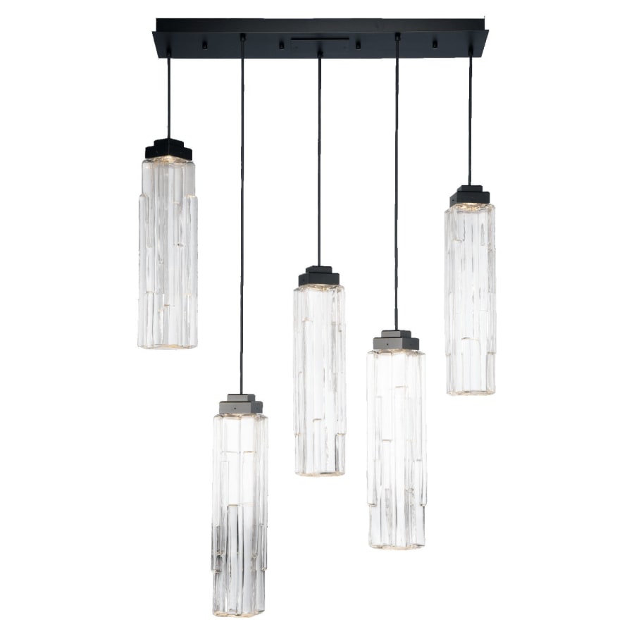 Ledgestone 5 Light 36" Wide LED Linear Natural Stone Pendant - Tianguang Alabaster Lighting