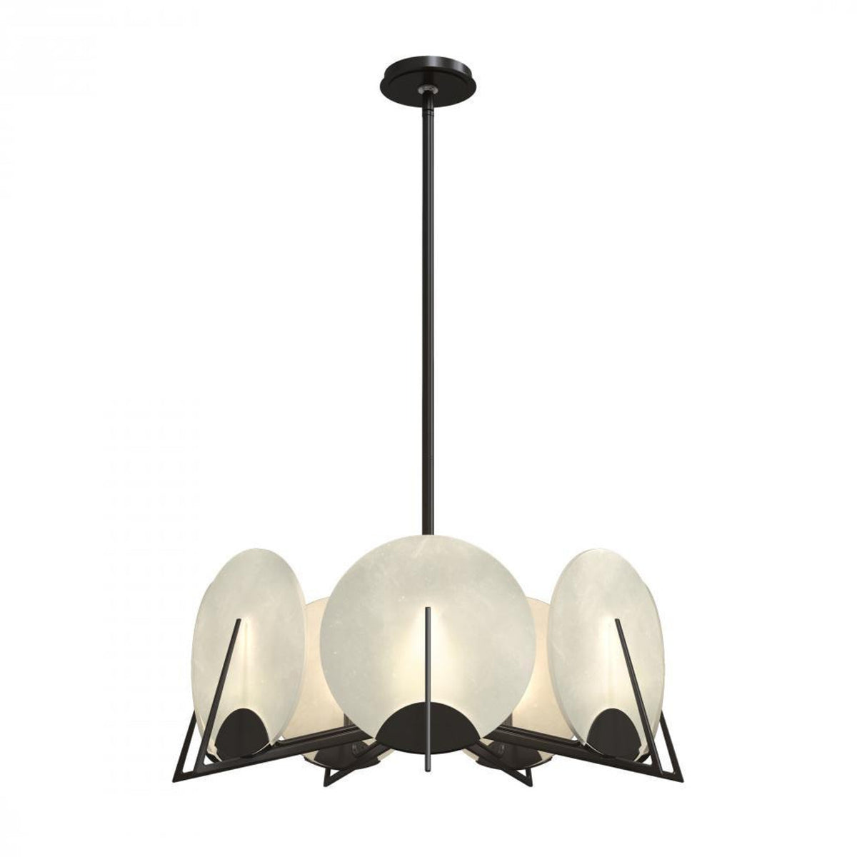 Callisto Alabaster Pendant, 7-Light, Natural Iron, 28.1"W - Tianguang Alabaster Lighting