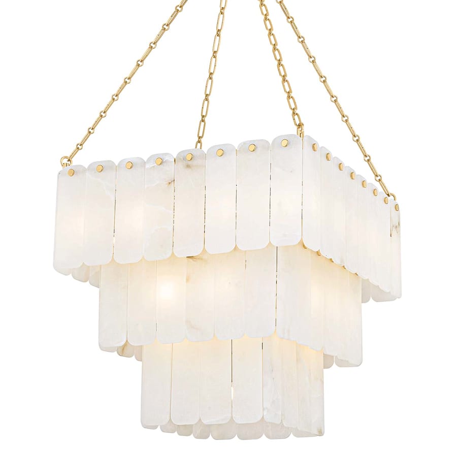 Moissanite 33 Light 26" Wide Waterfall Alabaster Chandelier 26 in Dia Dining Chandelier - Tianguang Alabaster Lighting