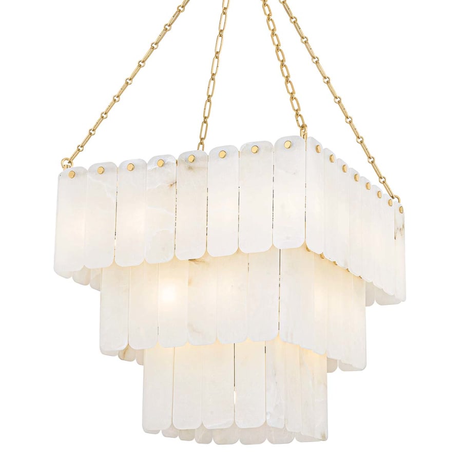 Moissanite 33 Light 26" Wide Waterfall Alabaster Chandelier 26 in Dia - Tianguang Alabaster Lighting