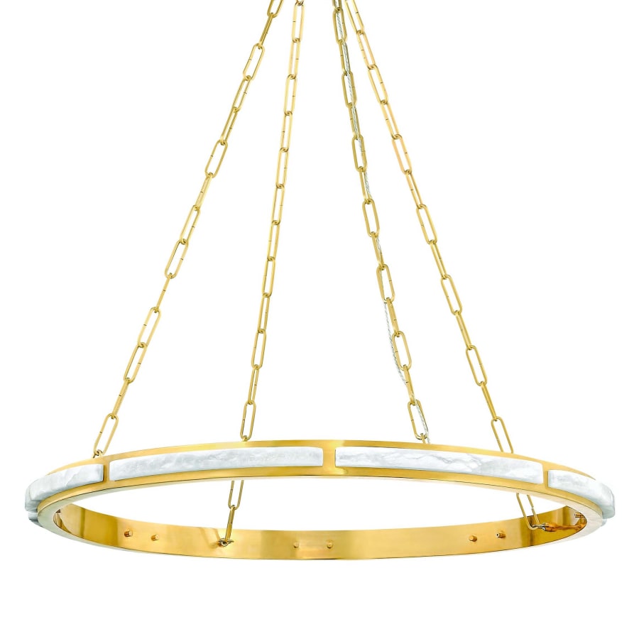 Wingate 36" Wide Ring Natural Stone Chandelier - Tianguang Alabaster Lighting