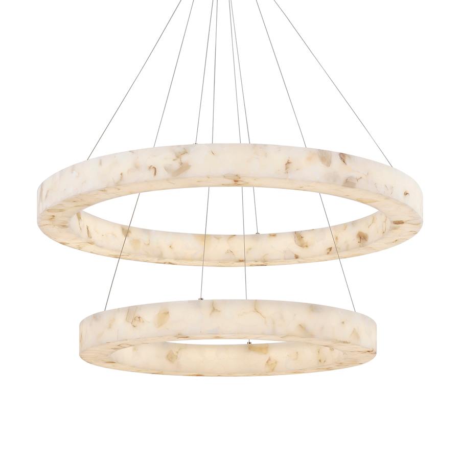 Medley 42" Wide Ring Alabaster Chandelier Style C2BCE7 - Tianguang Alabaster Lighting
