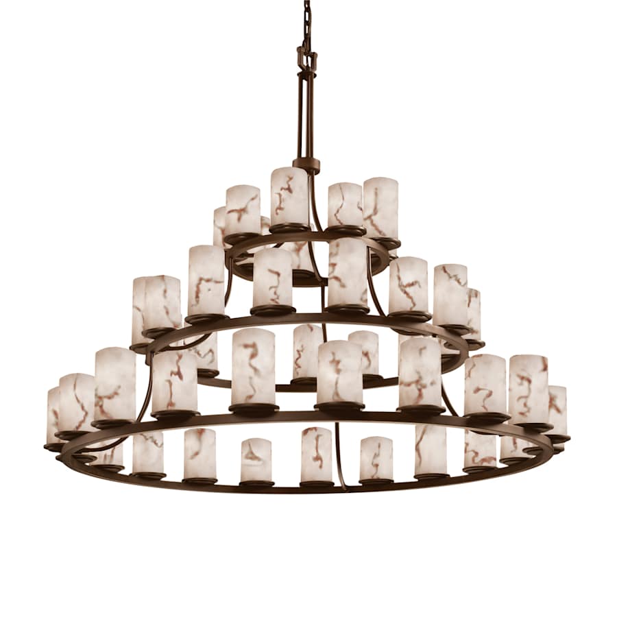 LumenAria 45 Light 60" Wide Ring Alabaster Chandelier - Tianguang Alabaster Lighting