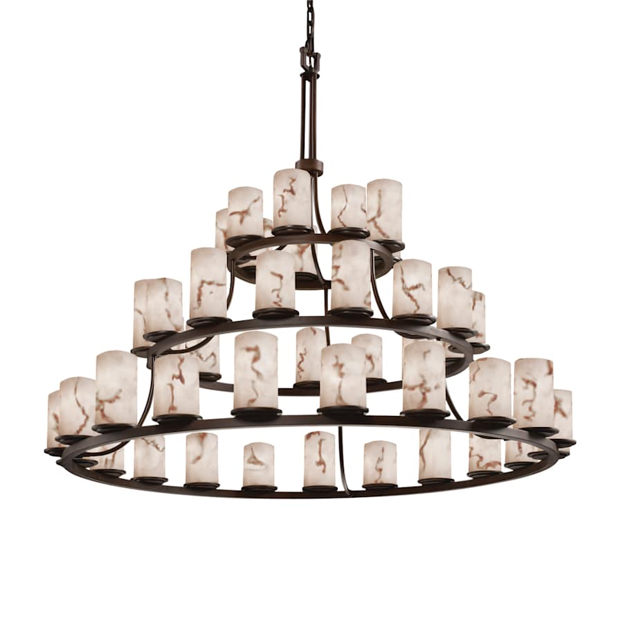 LumenAria 60" Wide Ring Alabaster Chandelier 60 in Dia - Tianguang Alabaster Lighting