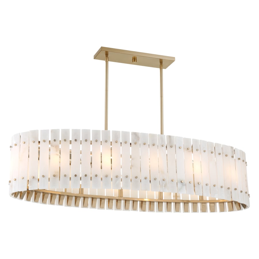 Bardon 12 Light 48" Wide Linear Alabaster Chandelier - Tianguang Alabaster Lighting