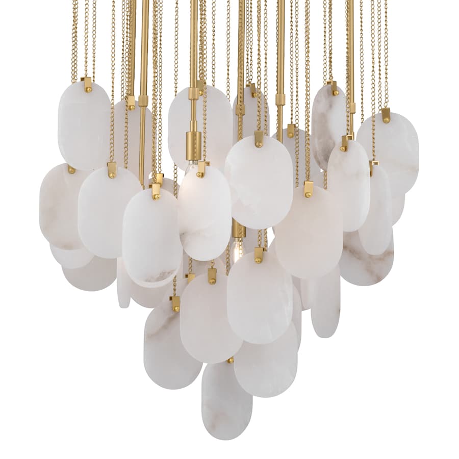 Velisse 6 Light 28" Wide Multi Light Alabaster Pendant - Tianguang Alabaster Lighting