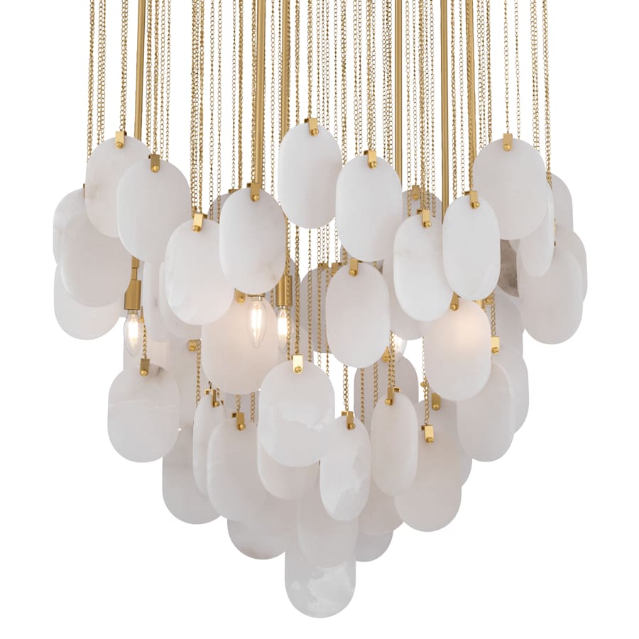 Velisse 8 Light 36" Wide Multi Light Alabaster Pendant - Tianguang Alabaster Lighting