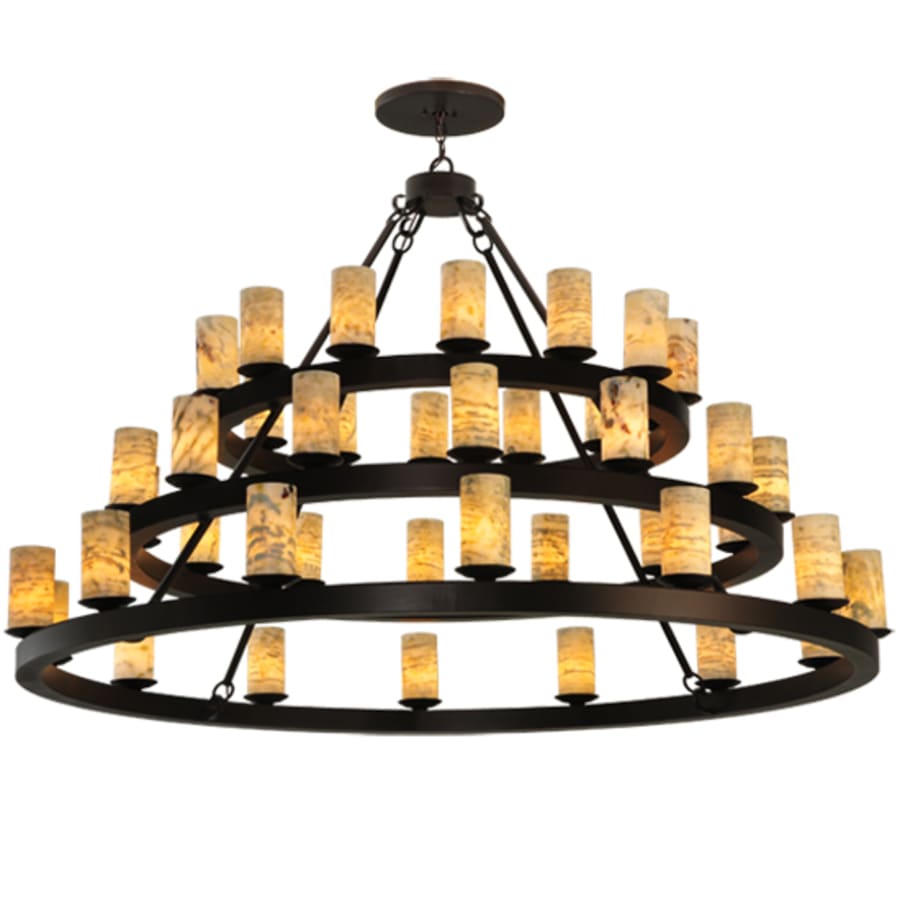 Loxley Horizon 42 Light 70" Wide Pillar Candle Style Natural Stone Chandelier - Tianguang Alabaster Lighting