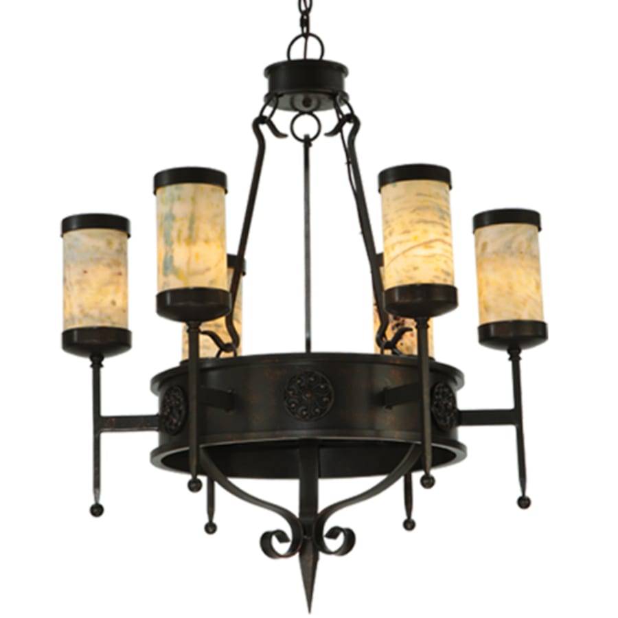 Lorenzo 6 Light 30" Wide Natural Stone Chandelier - Tianguang Alabaster Lighting