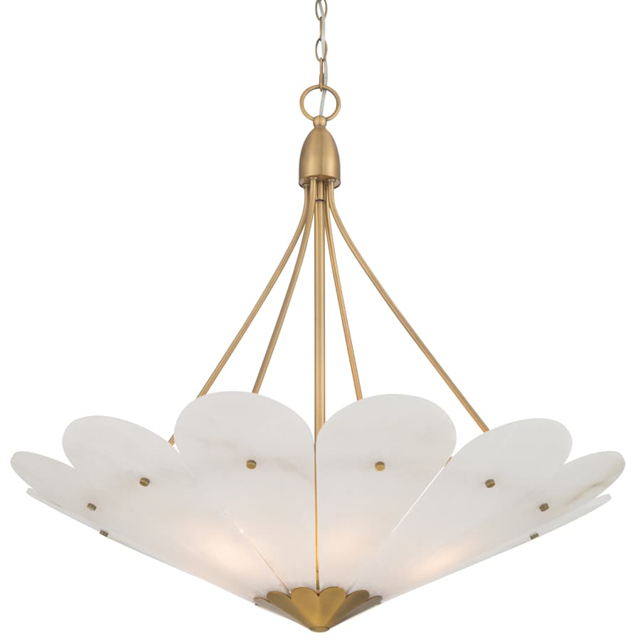 Althira 6 Light 33" Wide Pendant with Alabaster Shade - Tianguang Alabaster Lighting