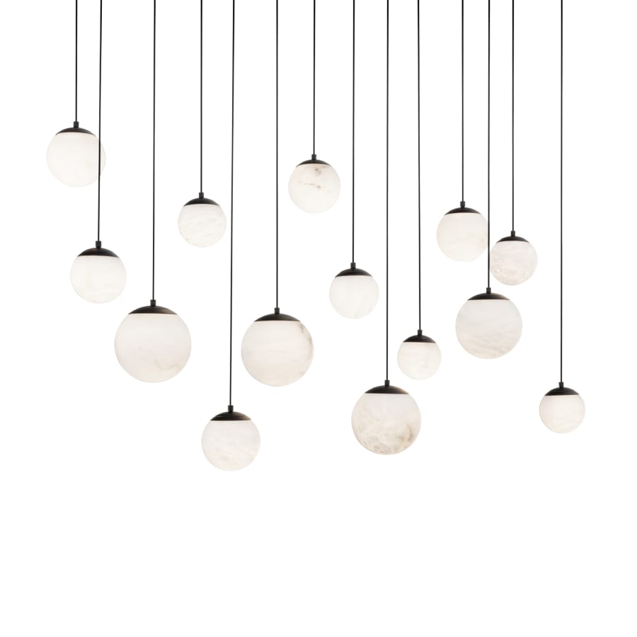 Pisces 14 Light 10" Wide LED Linear Alabaster Pendant - Tianguang Alabaster Lighting
