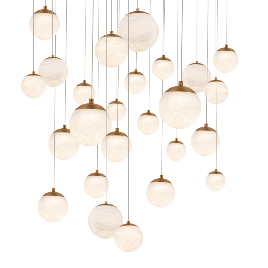 Pisces 25 Light 28" Wide LED Multi Light Alabaster Pendant - Tianguang Alabaster Lighting
