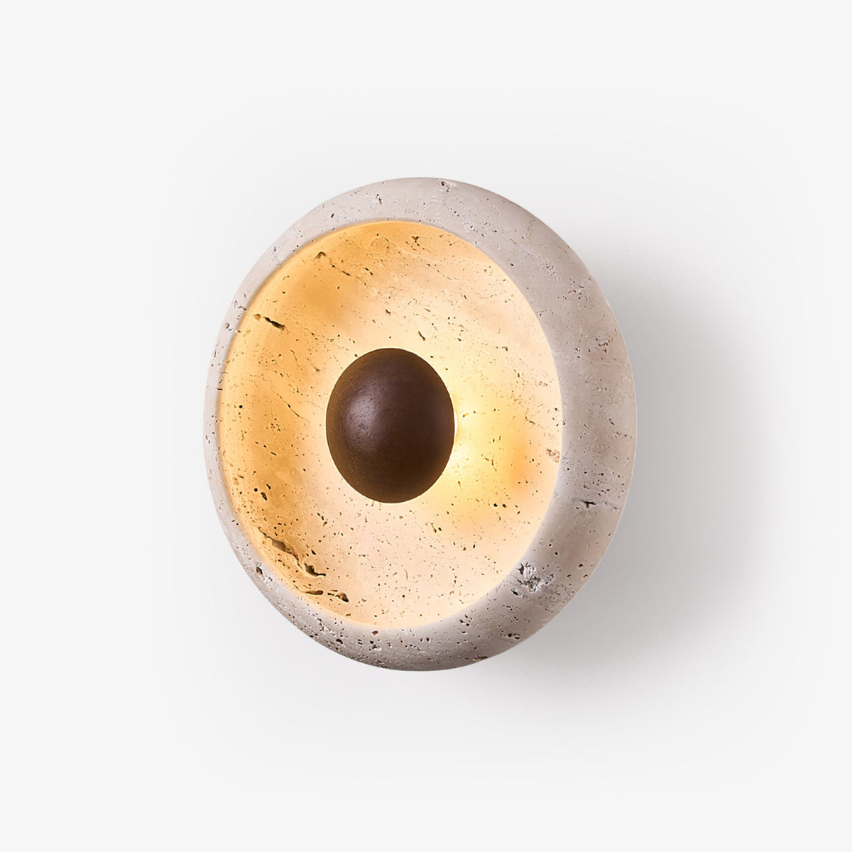 Sol Sphere Travertine Wall Lamp - Tianguang Alabaster Lighting
