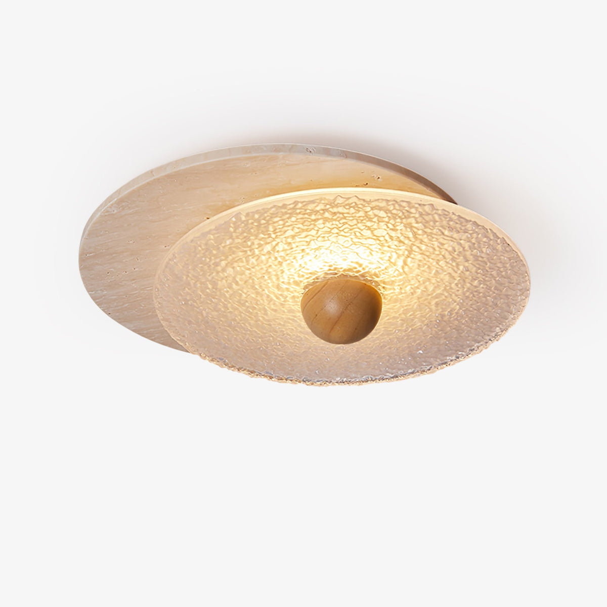 Radiant Disc Ceiling Lamp Travertine Ceiling Light - Tianguang Alabaster Lighting