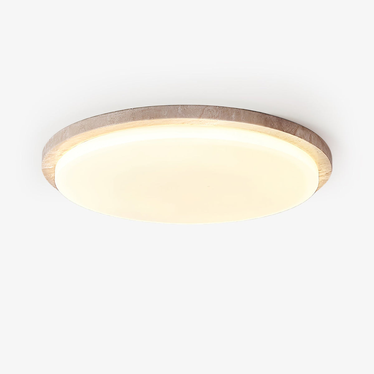 Terra Round Travertine Ceiling Light - Tianguang Alabaster Lighting