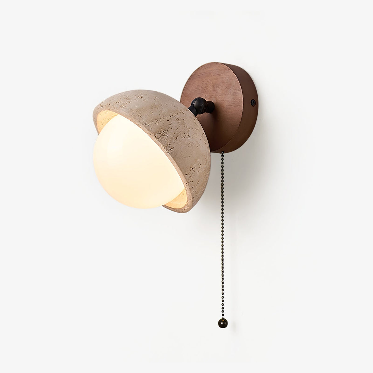 Pecherna Travertine Wall Sconce 5.9 in Dia - Tianguang Alabaster Lighting