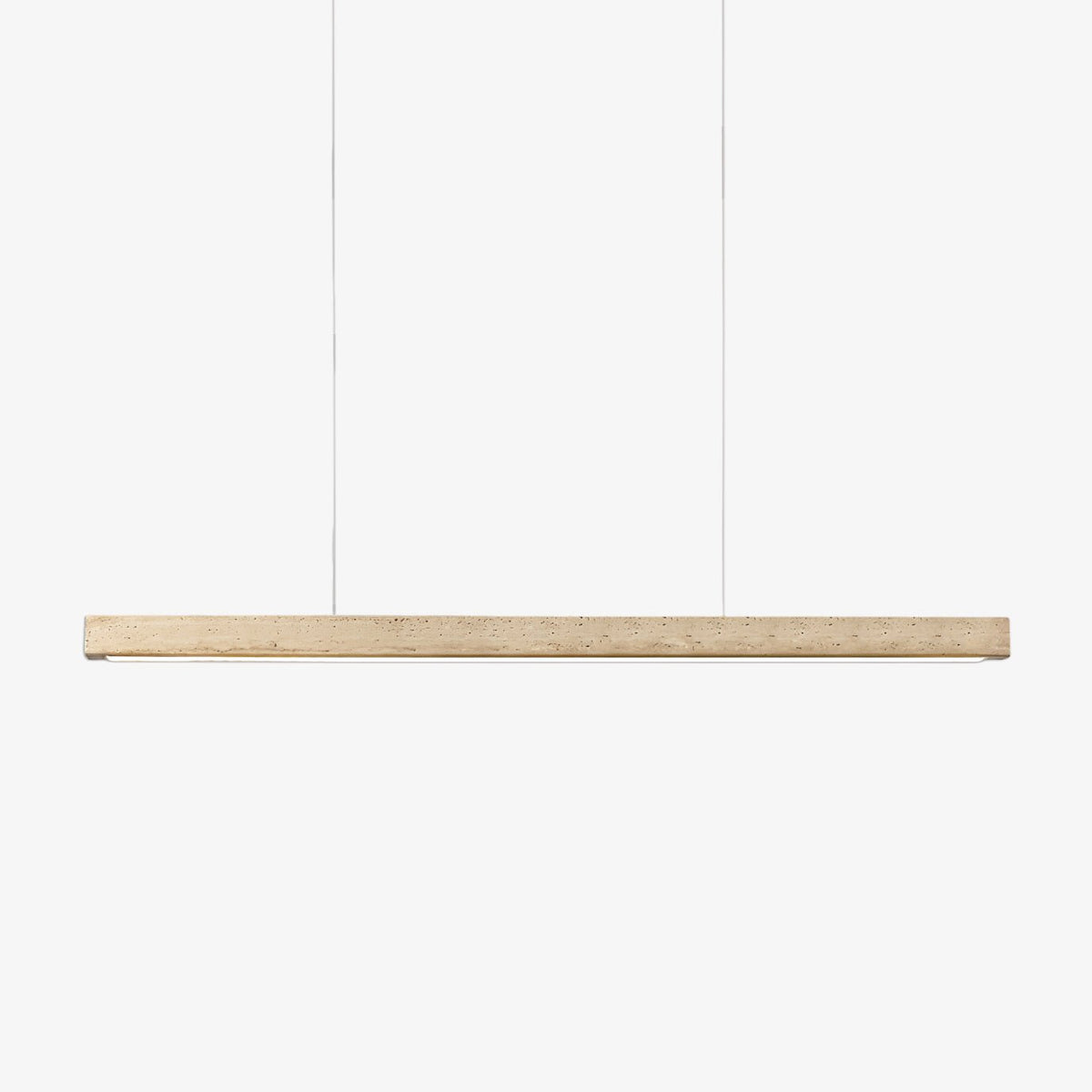 Linear Travertine Pendant Lamp 31.5 in Dia Walnut - Tianguang Alabaster Lighting