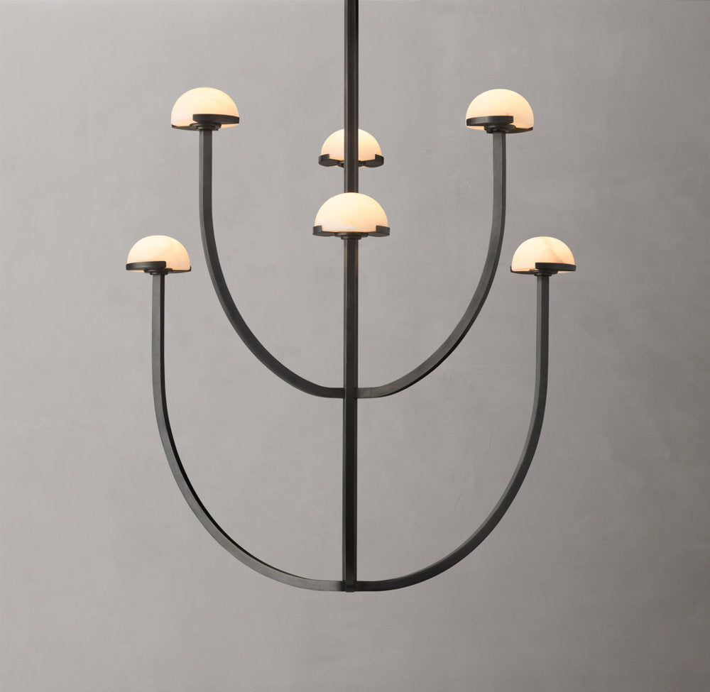 Pedra Round Alabaster Chandelier 32" - Tianguang Alabaster Lighting