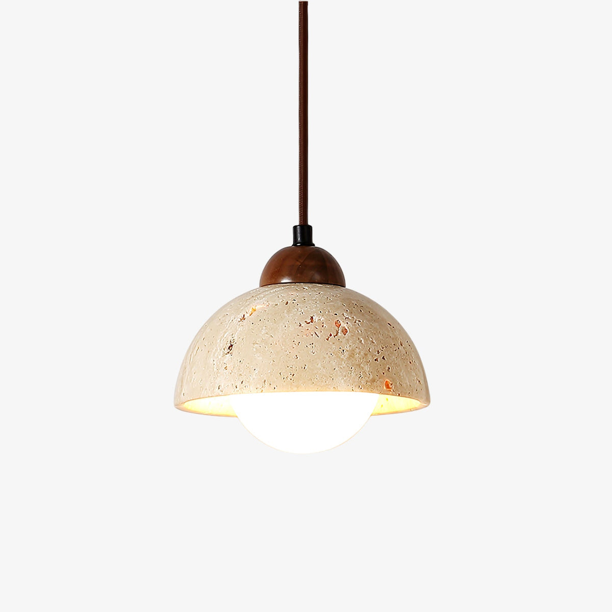 Terralume Dome Travertine Pendant Lamp - Tianguang Alabaster Lighting