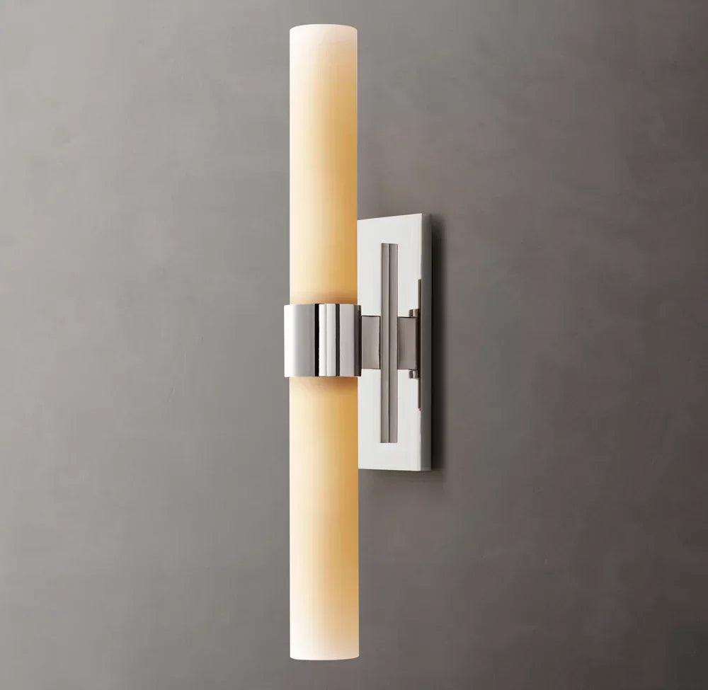 Ravelle Milk Glass Linear Wall Light, Bathroom Wall Sconce, detail 2