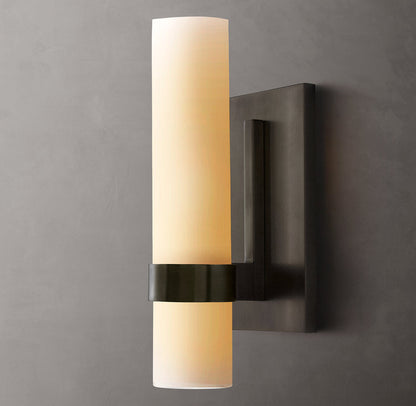 Ravelle Milk Glass Wall Light, Bathroom Wall Sconce, detail 4