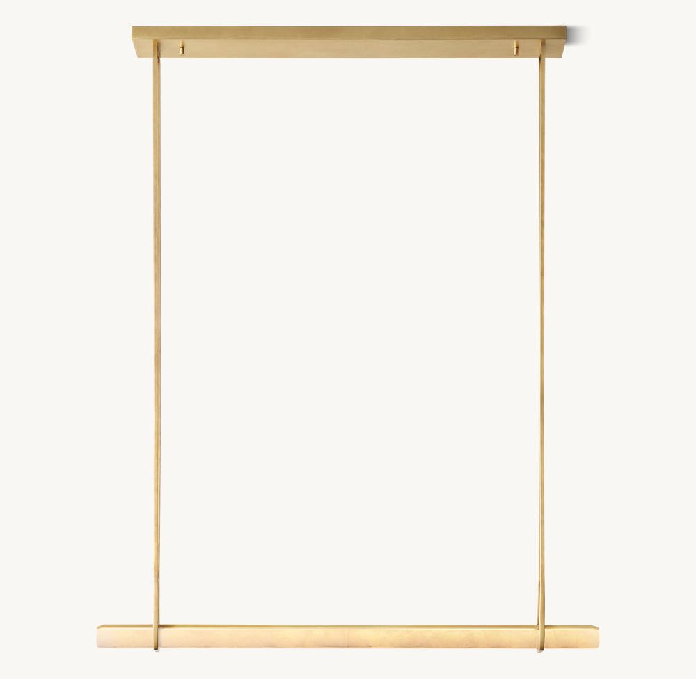 Audubon Alabaster Single Bar Linear Chandelier 60" - Tianguang Alabaster Lighting