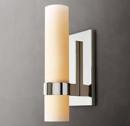 Ravelle Milk Glass Wall Light, Bathroom Wall Sconce, detail 13