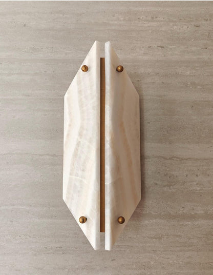 Onyxa Crest Alabaster Wall Light, Hardwired Wall Sconce, detail 13