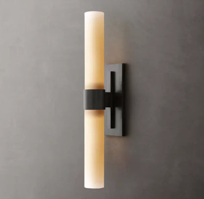 Ravelle Milk Glass Linear Wall Light, Bathroom Wall Sconce, detail 22