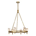 Lucian Six Light Chandelier Vintage Brass/Alabaster - Tianguang Alabaster Lighting