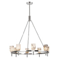 Lucian Eight Light Chandelier Polished Nickel/Alabaster - Tianguang Alabaster Lighting