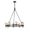 Lucian Eight Light Chandelier Urban Bronze/Alabaster - Tianguang Alabaster Lighting