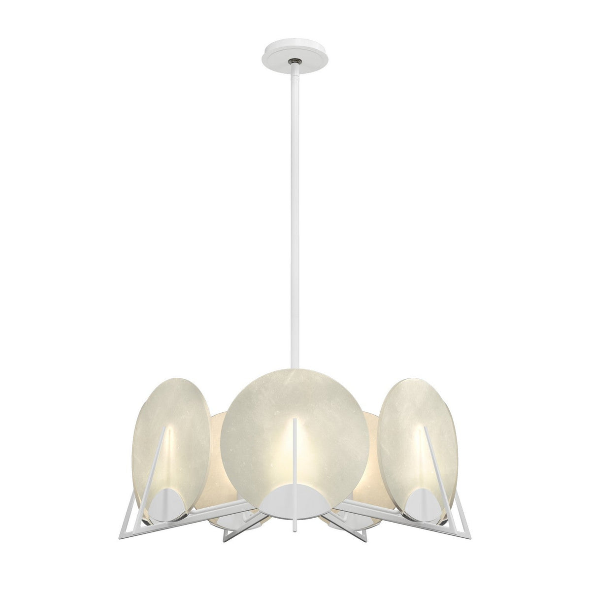 Callisto Seven Light Pendant White Alabaster Chandelier - Tianguang Alabaster Lighting