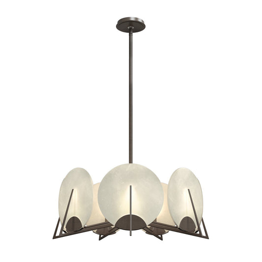 Callisto Seven Light Pendant Bronze Alabaster Chandelier - Tianguang Alabaster Lighting