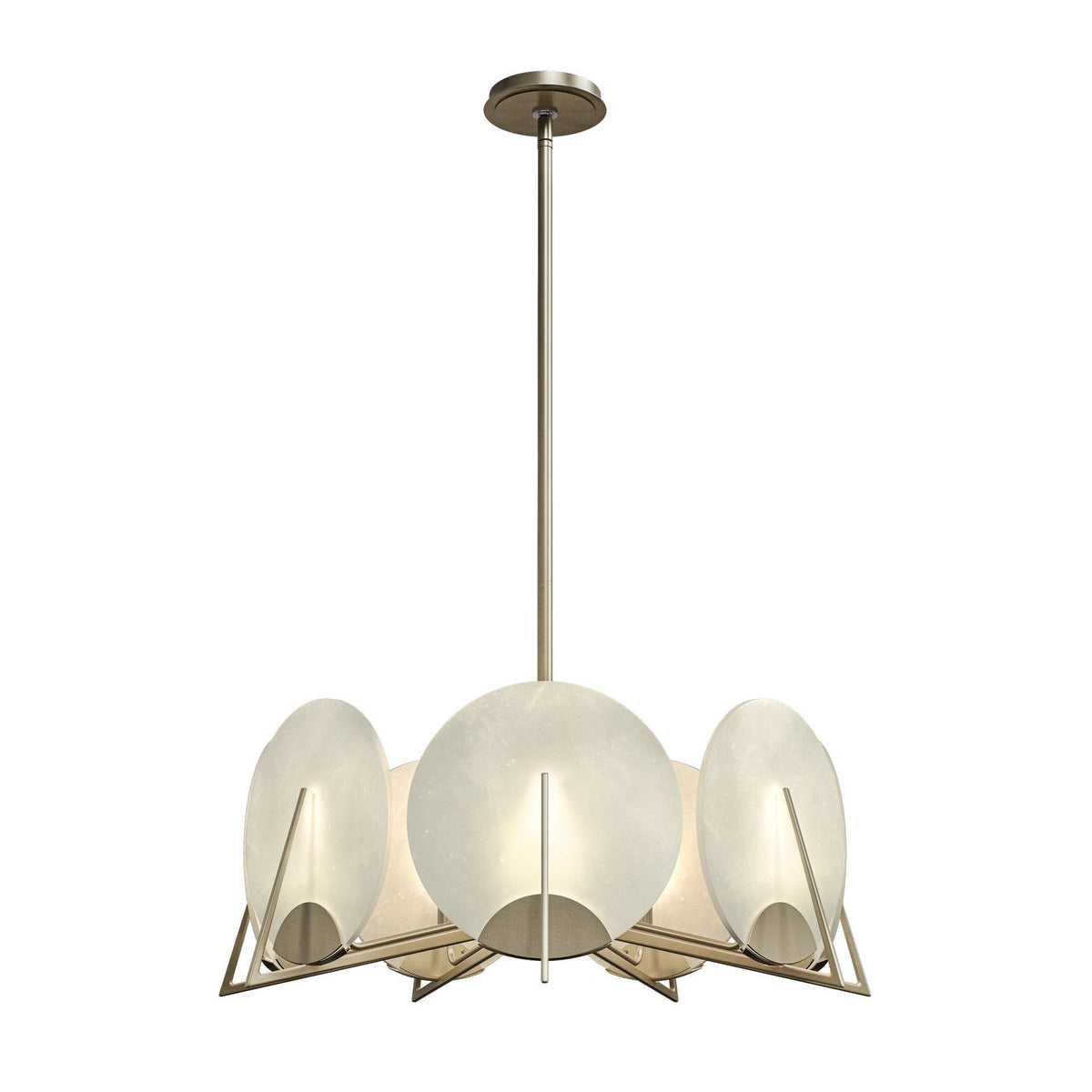 Callisto Seven Light Pendant Soft Gold Alabaster Chandelier - Tianguang Alabaster Lighting