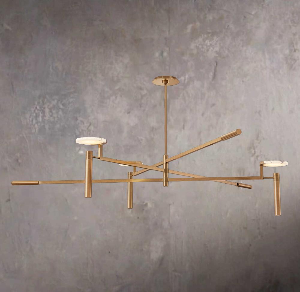 Melangely Circular Alabaster Chandelier 60" - Tianguang Alabaster Lighting