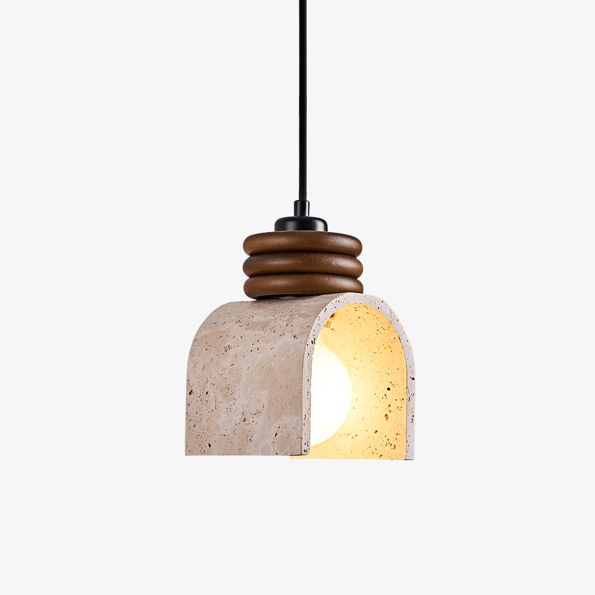 Rondara Travertine Pendant Light - Tianguang Alabaster Lighting