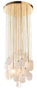 Constaledo Six Light Pendant Brass Alabaster Chandelier - Tianguang Alabaster Lighting