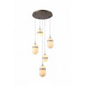 Sedona Five Light Pendant Alabster/ Aged Brass Alabaster Chandelier - Tianguang Alabaster Lighting