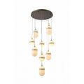 Sedona Nine Light Pendant Alabster/ Aged Brass Alabaster Chandelier - Tianguang Alabaster Lighting