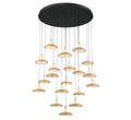 Mantova LED Alabaster Chandelier Matte Black 35.75 in Dia - Tianguang Alabaster Lighting